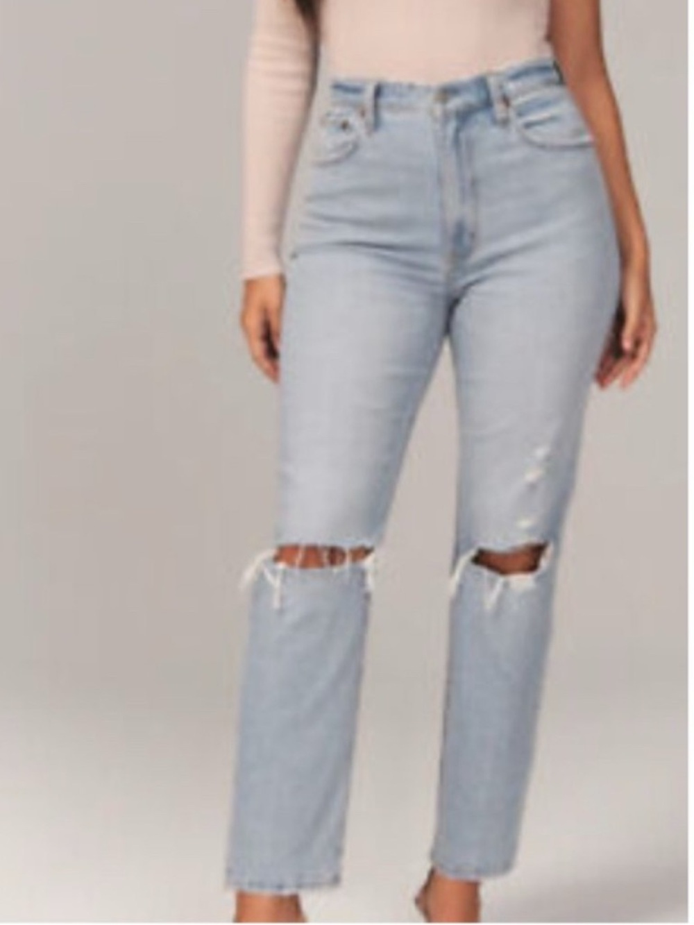 Abercrombie & Fitch Curve Love Ultra High Rise The Ankle Straight Jeans